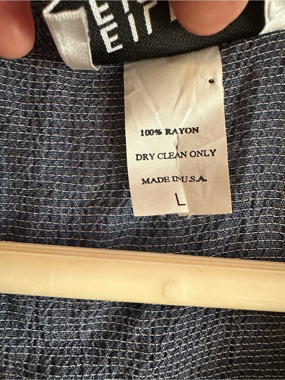 Eileen Fisher Textured Navy Sleeveless Button-Front Top - Picture 5 of 7